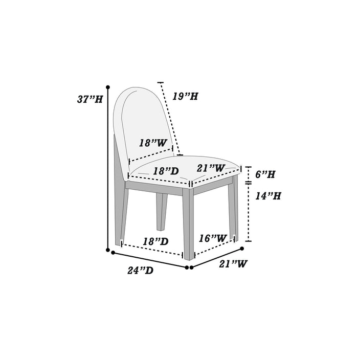 Dining Upholstered Side Chair (Set of 2) - Black / White Home Essentials