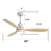 52" Integrated LED Ceiling Fan With Remote Control And Blades For Living Room Daily Nest