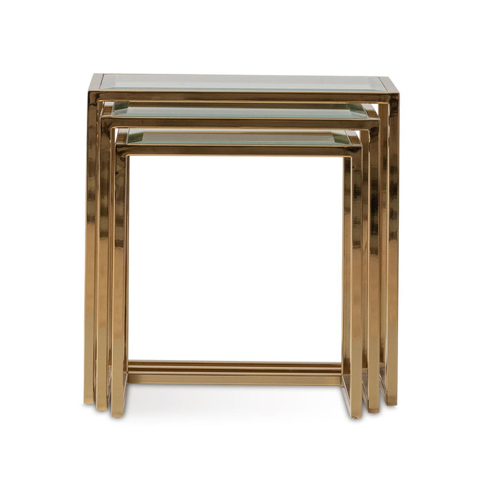 Savannah Breeze - Nesting Tables (Set of 3) - Bright Gold