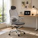 High Back Swivel Desk Chair With Height Adjustable Backrest, 3 Tilt Lock & Rotatable Headrest - Milk White Home Essentials