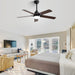 Low Profile Ceiling Fan With Reversible DC Motor, Remote Control, LED Light - Black Daily Nest
