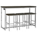 4 Piece Counter Table Set With Built In Power Outlet - Brown Furniture Max