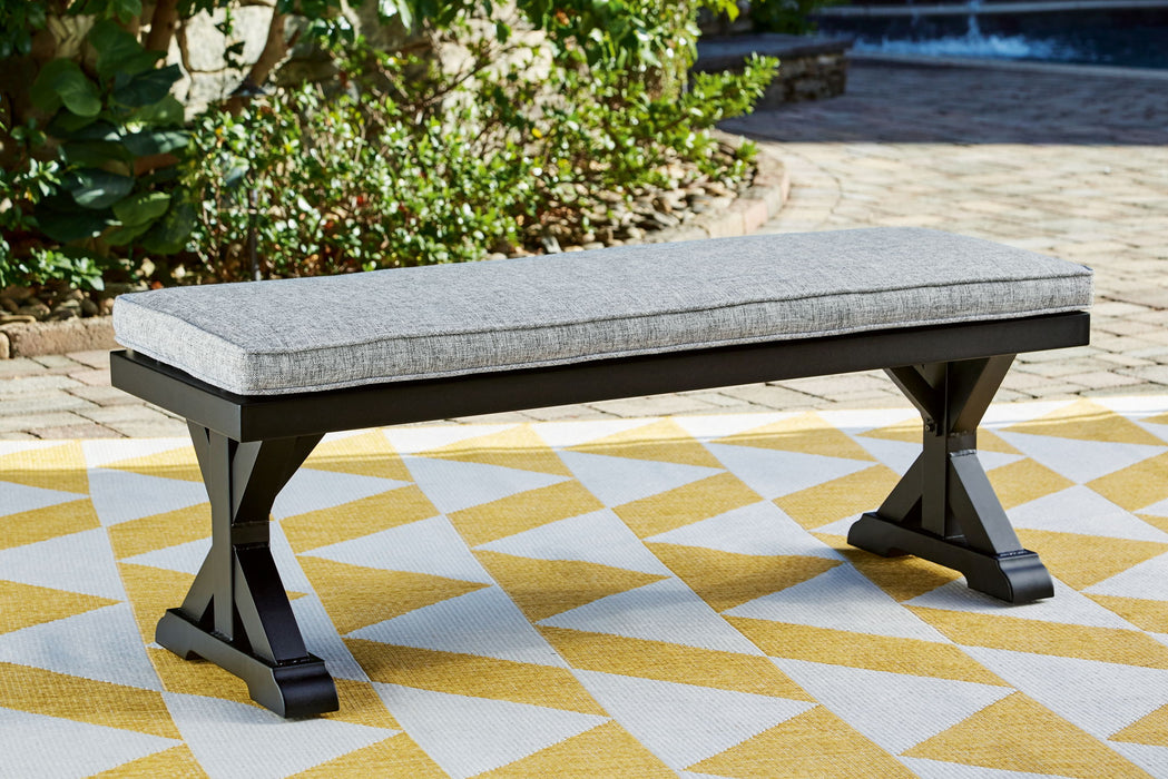 Beachcroft - Bench With Cushion - Black / Light Gray Signature Design by Ashley®