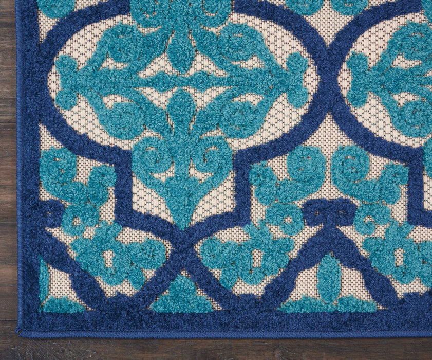 3' X 4' Moroccan Indoor Outdoor Area Rug - Blue