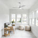 52" Blade Ceiling Fan With Remote Controlled LED Light And Quiet DC Motor - White Daily Nest