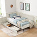 Upholstered Platform Bed Frame With 2 Storage Drawers And Adjustable Sofa Bed Home Essentials