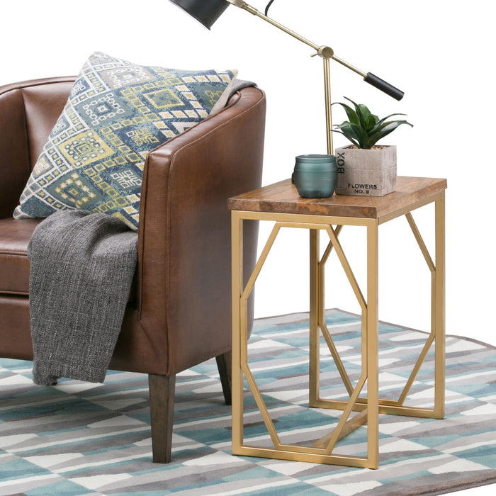 Selma - Handcrafted Metal And Wood Accent Table Simpli-Home