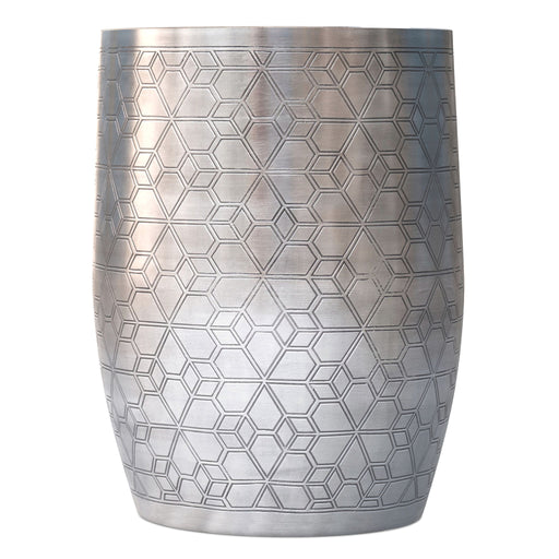 Johnsen - Geometric Pattern Accent Table - Antique Silver Simpli-Home