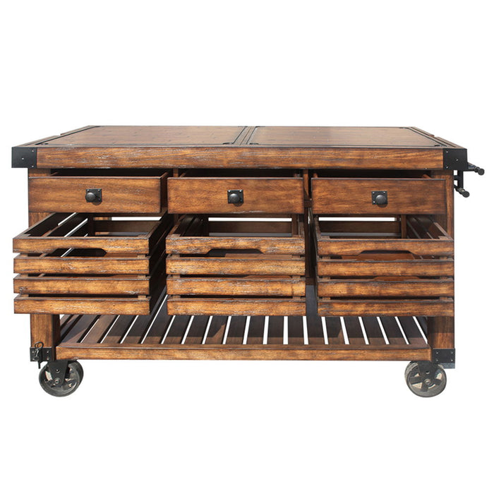 Kaif - Kitchen Cart - Distressed Chestnut ACME