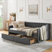 Upholstered Tufted Daybed With 2 Drawers, Waved Arms Home Essentials