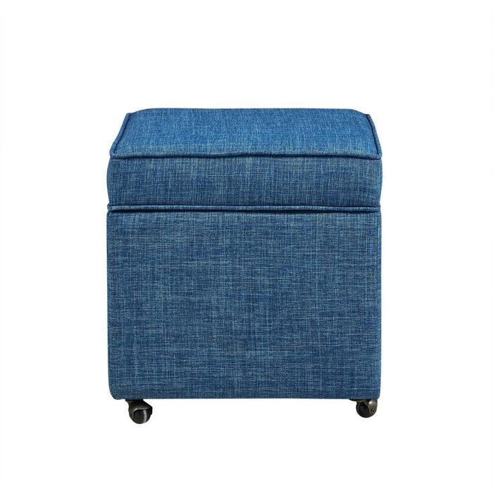 Linen Rolling Striped Storage - Blue / Black