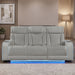 Electra - Power Reclining Sofa With Power Headrests, Drop Down Table, Reading Light, Massage, LED Lighting And USB Control Matrix Furniture Group