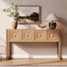 Geometric Carved Console Table With 3 Soft Close Drawers Noble House