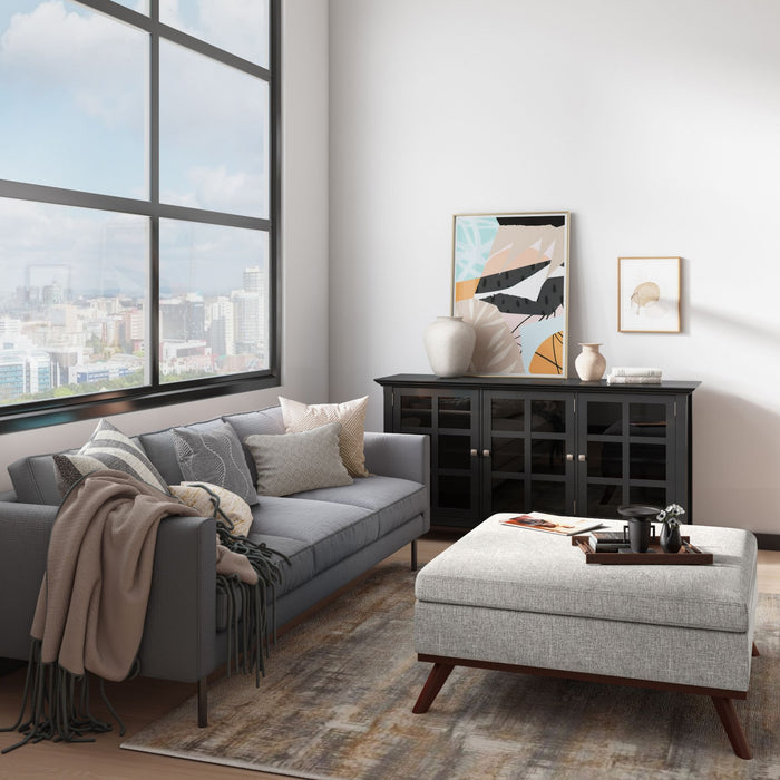 Owen - Multifunctional Square Coffee Table Storage Ottoman Simpli-Home