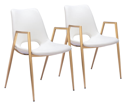Desi - Dining Chair With Gold Legs (Set of 2) Zuo Modern