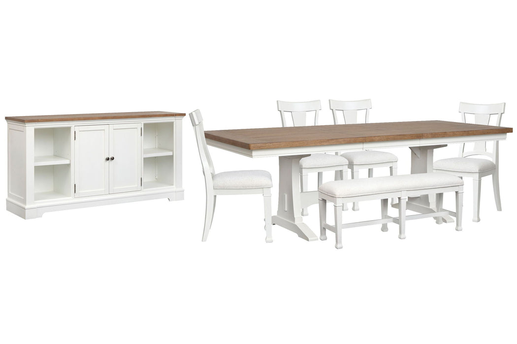 Kingston - Extendable Trestle Dining Table Set Magnussen Furniture