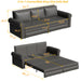3 In 1 Convertible Sleeper Sofa With Nailhead Trim & Rolled Arm Home Essentials
