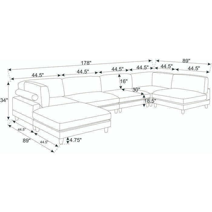 Modern Modular Sectional With Adjustable Back Support Home Essentials