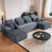 Sectional Sleeper Sofa & Storage Pockets, Modular Couch With Throw Pillows For Living Room Home Essentials