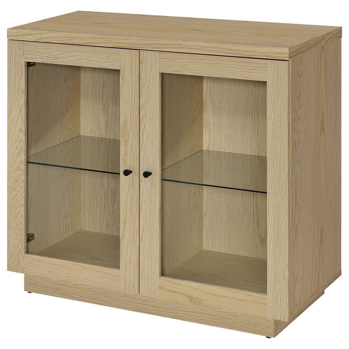 Metro - 2 Door Display Cabinet With Adjustable Shelves - Light Oak Furniture Max