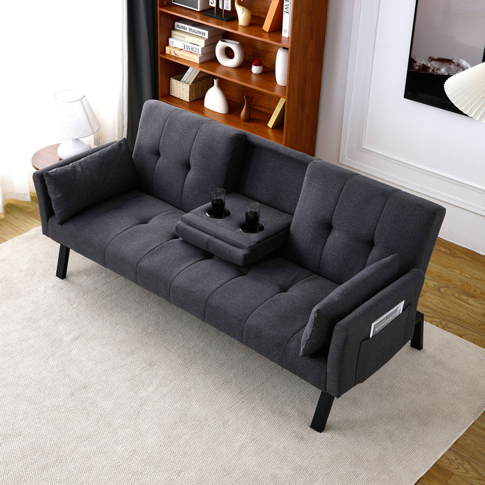 Sofa Bed With Foldable Design And Cup Holder Home Essentials