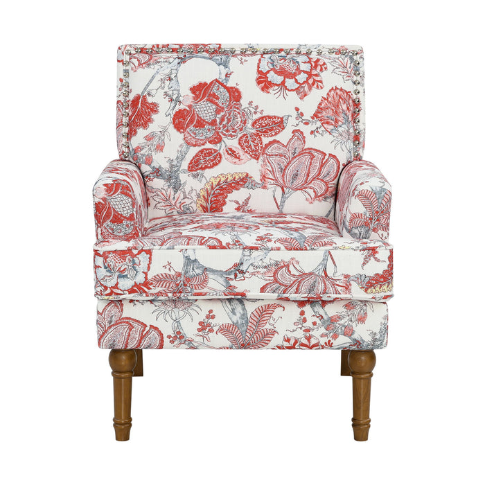 Floral Accent Armchair With Nailhead Trim Home Essentials