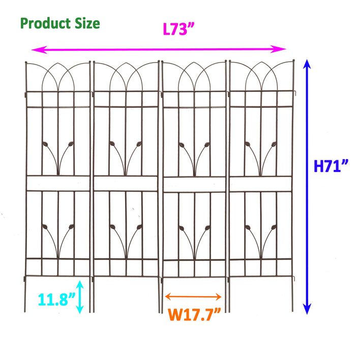Metal Garden Trellis Rustproof For Climbing Plants Outdoor Flower Support Daily Nest