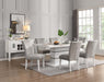 Elizaveta - Dining Table With Pedestal Base - Faux Crystal Diamonds & White High Gloss ACME