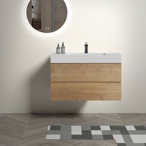 Alice - Bathroom Vanity With Sink, Large Storage Wall Mounted Floating Bathroom Vanity For Modern Bathroom Home Essentials