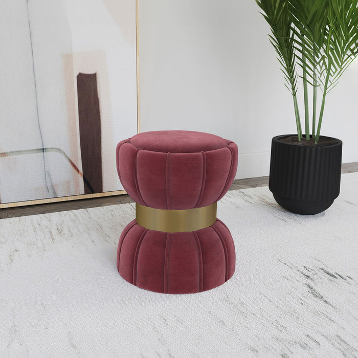Inez - Round Upholstered Ottoman Furniture Max