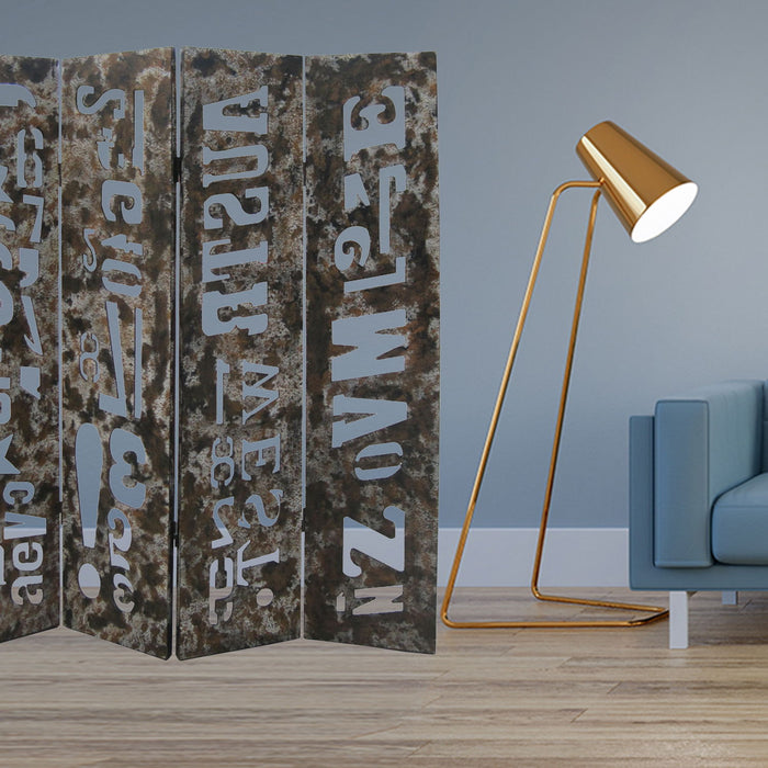 Distressed Wooden Screen - Brown