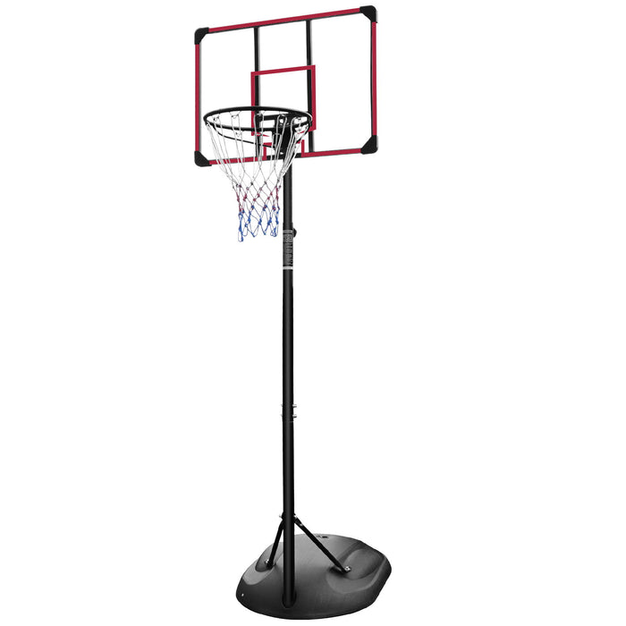 Portable Basketball Hoop System Stand, Height Adjustable For Indoor / Outdoor - Red Daily Nest