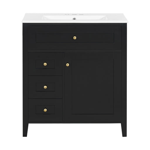 Bathroom Vanity With Sink, 3 Drawers And Adjustable Shelf, Freestanding Storage Unit Hearth and Haven