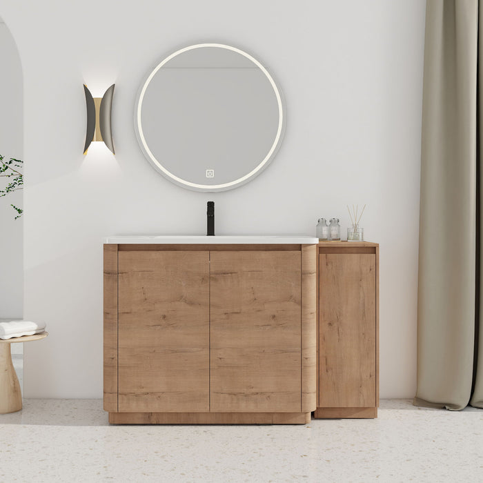 Freestanding Bathroom Vanity With Sink, 1 Small Storage Cabinet, Soft Close Door Home Essentials