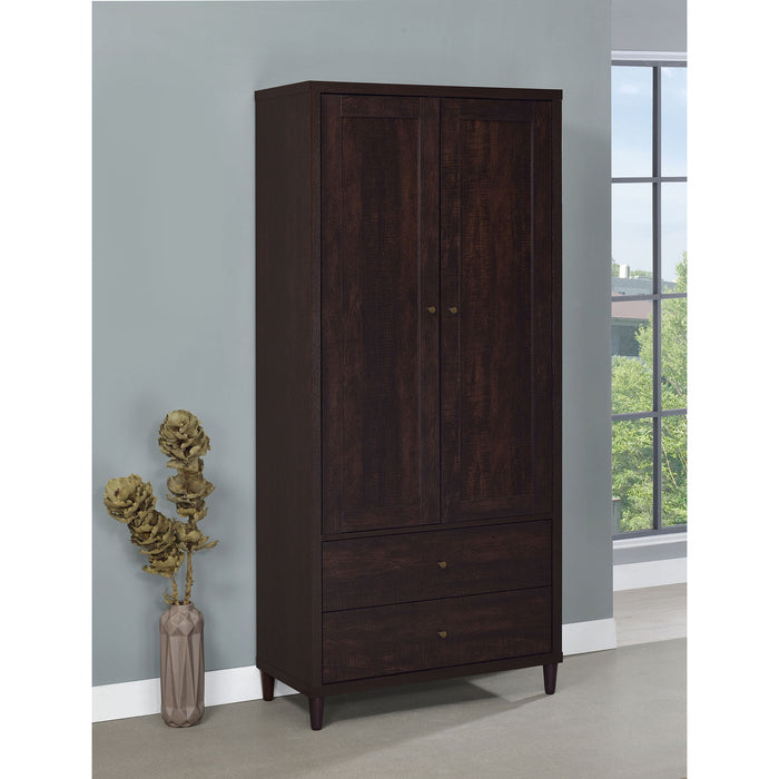 Nestor - 2 Drawer Tall Accent Cabinet With 2 Doors - Rustic Furniture Max