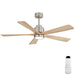 52" Ceiling Fan With Remote Control, Dimmable 3 Color Temperature LED Light, Quiet Reversible DC Motor Daily Nest