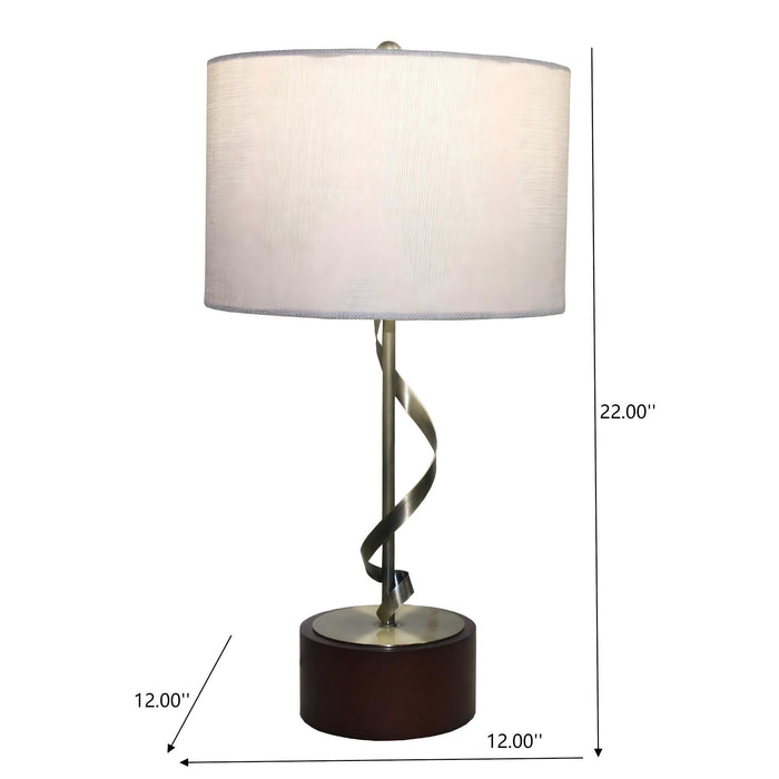 Nightstand Desk Lamp With Twisted Base - White Ashcroft Furniture