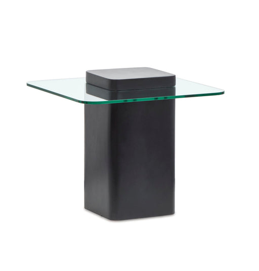 Donora - Square End Table Top - Clear Glass And Obsidian Magnussen Furniture