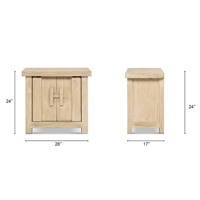 Rowan - 2 Door Cabinet - Light Natural Brown Jennifer Taylor Home