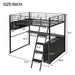 Loft Bed With LED Desk And 4 Storage Shelves Hearth and Haven