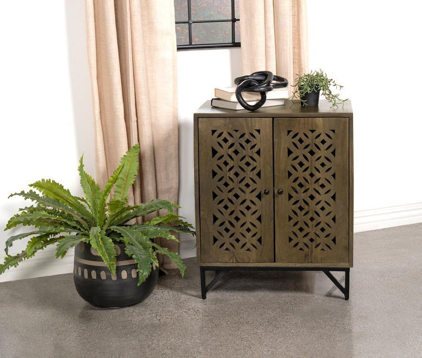 Zaria - 2-Door Wooden Accent Cabinet - Brown