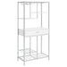 Draper - 5 Shelf LED Wine Cabinet With Pull Out Drawer - Gloss White Furniture Max