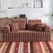Convertible Sleeper Sofa Bed With High Density Compressed Sponge For Living Room - Red Striped Home Essentials
