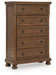 Zackaryn - Five Drawer Chest - Warm Brown Signature Design by Ashley®