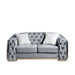 2 Seater Loveseat Sofa With Button Tufted Diamond Grid & 2 Pillows For Living Room Home Essentials