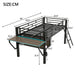 Gaming - Twin Loft Bed With Desk And LED - Black Dreamland