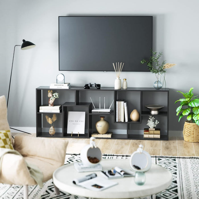 Asymmetrical Display Shelf & Bookcase, 5 Tier Home Essentials