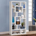 Geometric 10 Shelf Open Back Bookcase With Interlocking Shelves - White Furniture Max