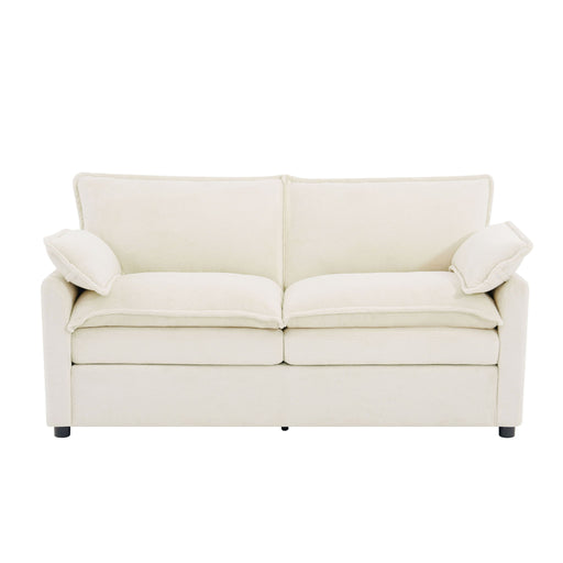 Modern Loveseat Sofa, Upholstered Couch With Side Storage Pockets Hearth and Haven