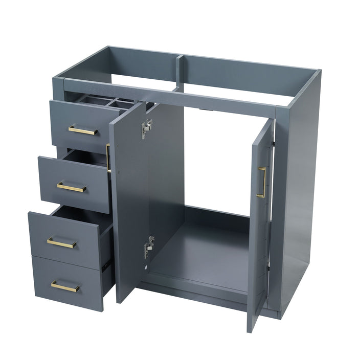 Retro Style Bathroom Vanity, 3 Drawers & Soft Closing Doors Hearth and Haven